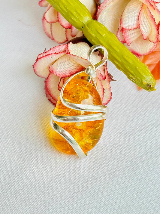 Citrine Wrapping Pendant