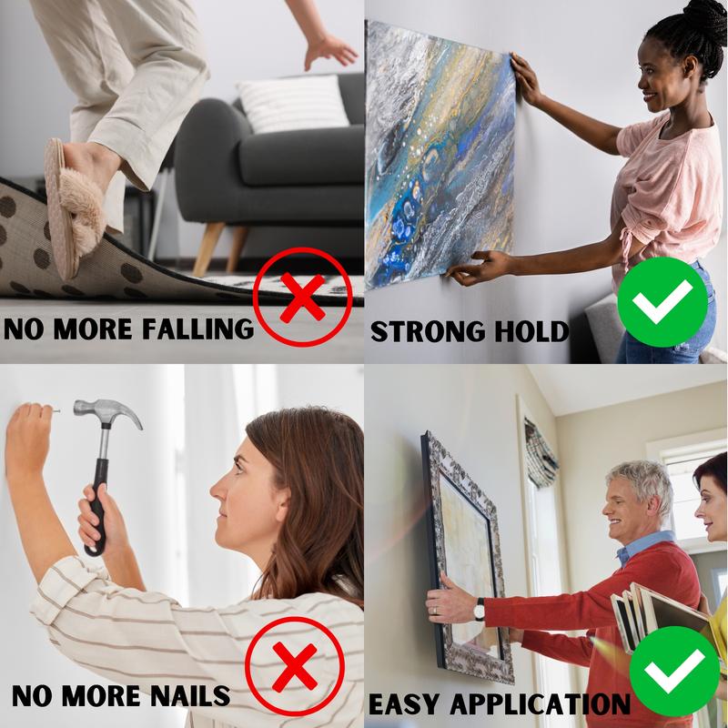 Double Sided Tape Heavy Duty Mounting Tape Two Sided Adhesive for Wall Hanging Decor Posters (Pack of 2)